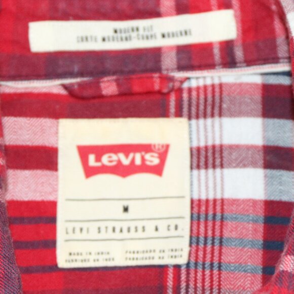 Levi's Modern Fit Button-down Western Plaid Shirt Men's Medium - Picture 8 of 8